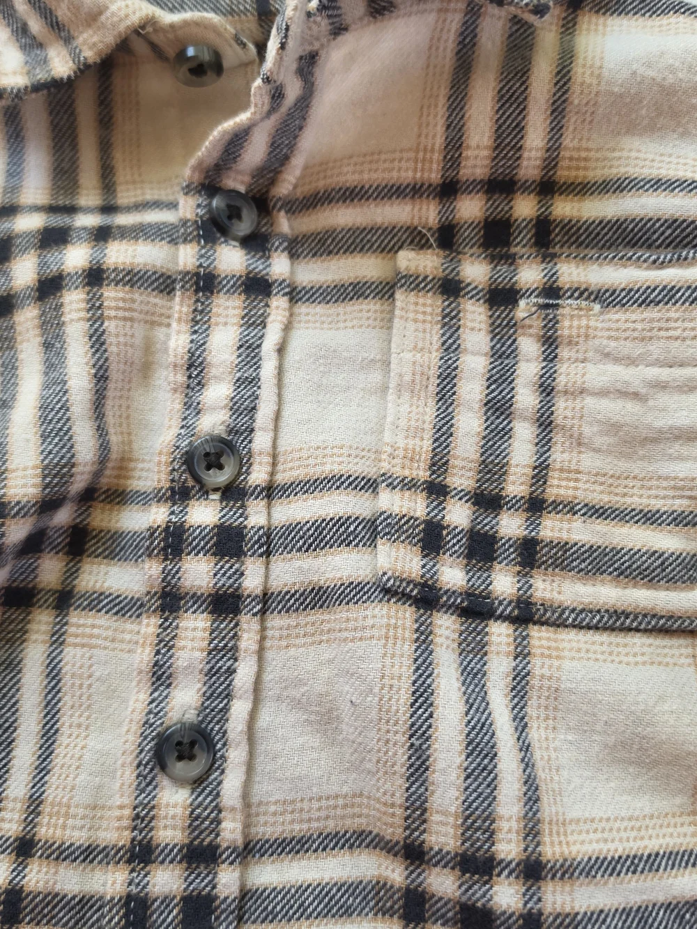 Old Navy Pink and Black Plaid Button-Up Shirt